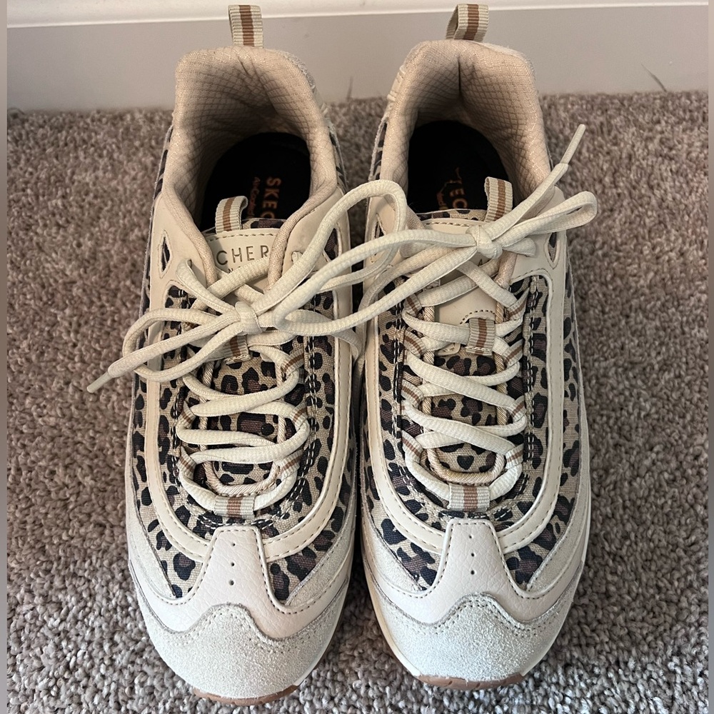 Sketchers Memory Foam Tennis Shoes - Leopard Print